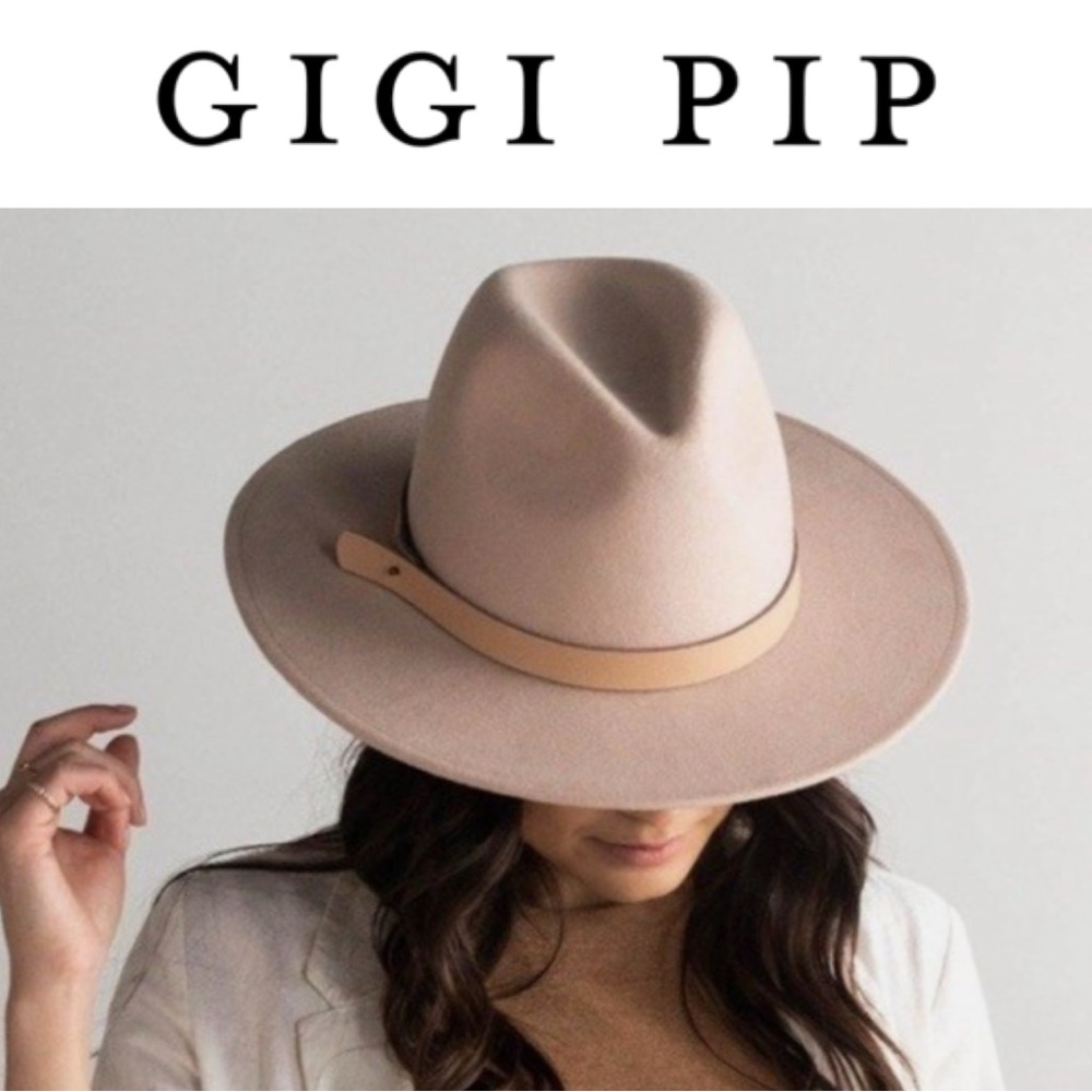 GIGI PIP SHILOH BLUSH PINK FELT TALL FEDORA MODERN WESTERN STYLE HAT SIZE 59